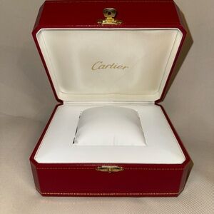 Authentic CARTIER Large Watch Red Box Case w Pillow and Booklet COWA 0043